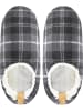 normani Herren-Slipper Hausschuhe Karo in Grau