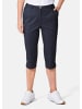 GOLDNER Kurze Caprihose aus Satin mit Stretch in dunkelmarine