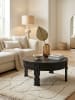 KADIMA DESIGN Design Couchtisch 80x36x80 cm Massivholz Sofatisch Rund