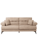 Beliani 3-Sitzer Sofa SKIVE in Braun/Schwarz - (W) 214 x (H) 88 x (L) 85 cm