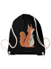 Mr. & Mrs. Panda gym tasche Eichhörnchen Blume ohne Spruch in Schwarz