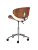 Beliani Bürostuhl ROTTERDAM in Weiß/Silber/Braun - (W) 49 x (H) 76 x (L) 56 cm