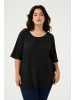 KAFFE curve Kurzarm-Bluse KCruben Regular fit in Black Deep
