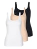 Lisca 3er Pack Trägerhemd in black-nude-white