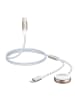 Wisam 2in1 Lightning -Kabel und induktives Ladegerät für Apple Watch 1,5m weiß