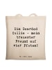 Mr. & Mrs. Panda Tote Bag Spruch Bearded Collie Freund mit Spruch in Creme