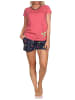 NORMANN Kurzarm Schlafanzug Pyjama Shorty Schmetterling Motiv - 85279 in rot