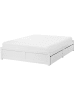 Beliani Doppelbett BRUX in Weiß - (W) 206 x (H) 35 x (L) 186 cm