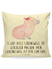 Mr. & Mrs. Panda Zierkissen Capybara Blume mit Spruch in Gelb Pastell