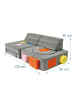 relaxdays 18tlg. Kinder-Spielsofa Set "Velours" in Grau - (B)130 x (H)40 x (T)65 cm