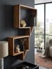 KADIMA DESIGN Wandregal Set aus Massivholz, Zeitungsablage, inkl. Montagematerial in Beige