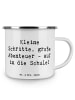 Mr. & Mrs. Panda Emaille Tasse Spruch Schulanfang Abenteuer mit ... in Weiß
