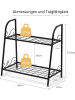 COSTWAY 2 stufig Metall Pflanzenständer in Schwarz