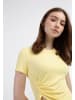 myMo Damen Jersey-Shirt Aus Rippstrick in Hellgelb