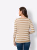 Heine Feinstrickjacke in camel-ecru-gestreift