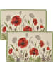 Sander Baumwollmischung, Gewebt, Gobelin Tischset 2er-Pack Poppy meadow in rot-natur
