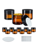 relaxdays 12 x Salbentiegel in Braun/ Schwarz - 60 ml