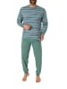 NORMANN Langarm Schlafanzug Pyjama Bündchen Streifen - 86167 in blau