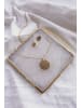 Hey Happiness Vergold. Halskette Lebensblume Anhänger Edelstahl in Gold - (L) 44-49 cm