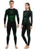 normani 2x Thermo-Langarmshirt UNISEX in Schwarz/Grün