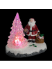 Fééric Lights and Christmas LED-Weihnachtsmann mit Weihnachtsbaum in Mehrfarben, 5,5 x 9,5 x 9 cm