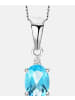 Diamant L'éternel Halskette mit Anhänger 585 Weißgold 0.91 Karat Diamant mit Topas