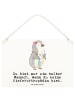 Mr. & Mrs. Panda Holzschild Kieferorthopädin Herz mit Spruch in Weiß