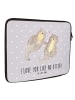 Mr. & Mrs. Panda Notebook Tasche Otter Hände halten mit Spruch in Grau Pastell