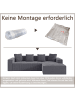 ABRIHOME Ecksofa in Grau modular mit tiefem Sitz gepolstert für Wohnzimmer