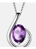 Diamant L'éternel Halskette mit Anhänger aus 585 Weißgold mit 0.69 Karat Diamant mit Amethyst i...