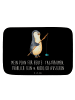Mr. & Mrs. Panda Badezimmerteppich Pinguin Angler mit Spruch in Schwarz