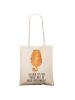 Mr. & Mrs. Panda Tote Bag Katze Mittelfinger mit Spruch in Creme