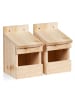 relaxdays 2 x Halbhöhle-Nistkasten in Natur - (B)12 x (H)20 x (T)15,5 cm