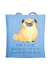 Mr. & Mrs. Panda Schultertasche Mops mit Spruch in Sky Blue