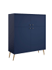 Feldmann-Wohnen Highboard Rose marineblau 105 / 40,5 / 122cm