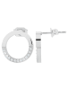 Adeliás Damen Ohrringe – Ohrstecker aus Edelstahl mit Strass Steinchen in silber