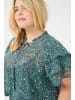 KAFFE curve Kurzarm-Bluse KCbelia Regular fit in Teal/Black/White Graphic