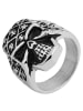 Adeliás Herren Ring Totenkopf aus Edelstahl in silber