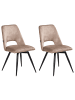Beliani 2er-Set Esszimmerstuhl HALLETT in Beige/Schwarz