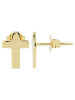 Adeliás Damen Ohrringe – Ohrstecker Kreuz aus 925 Silber in gold