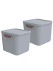 Rotho 2er-Set Aufbewahrungskiste 40l in Misty blue