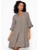 SASSYCLASSY Musselin Kleid mit Volants in Taupe