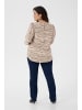 KAFFE curve Langarm-Bluse KCnika in Nomad w. Black Deep graphic