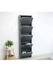 ebuy24 Schuhschrank Pisa 8 Grau 100 x 16 cm