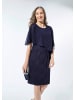 GOLDNER Kurzgröße:  Festliches Kleid mit Chiffonüberwurf in marine