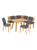 58 aufm Kessel ECKBANKGRUPPE Modern Danny 2 für 7 Personen Massivholz Wildeiche/Grau