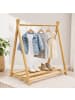relaxdays Kinderkleiderständer in Natur - (B)112 x (H)111,5 x (T)48 cm