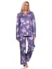 NORMANN langarm Schlafanzug Pyjama Jersey zum durchknöpfen - 80582 in beere