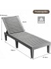 COSTWAY Sonnenliege 190 cm verstellbar in Grau