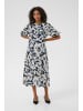 Kaffe Kleid KApaco Tight fit in Beige/Black/Blue Blurry Leaf